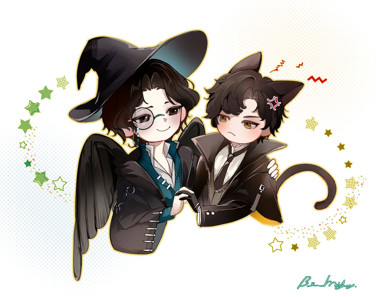 BX_huaying's tweet photo. Raven&amp;cat 🐦‍⬛🐈‍⬛
#蒙克 #monklein #诡秘之主 #LordOfTheMysteries https://t.co/vgBf806Gqh