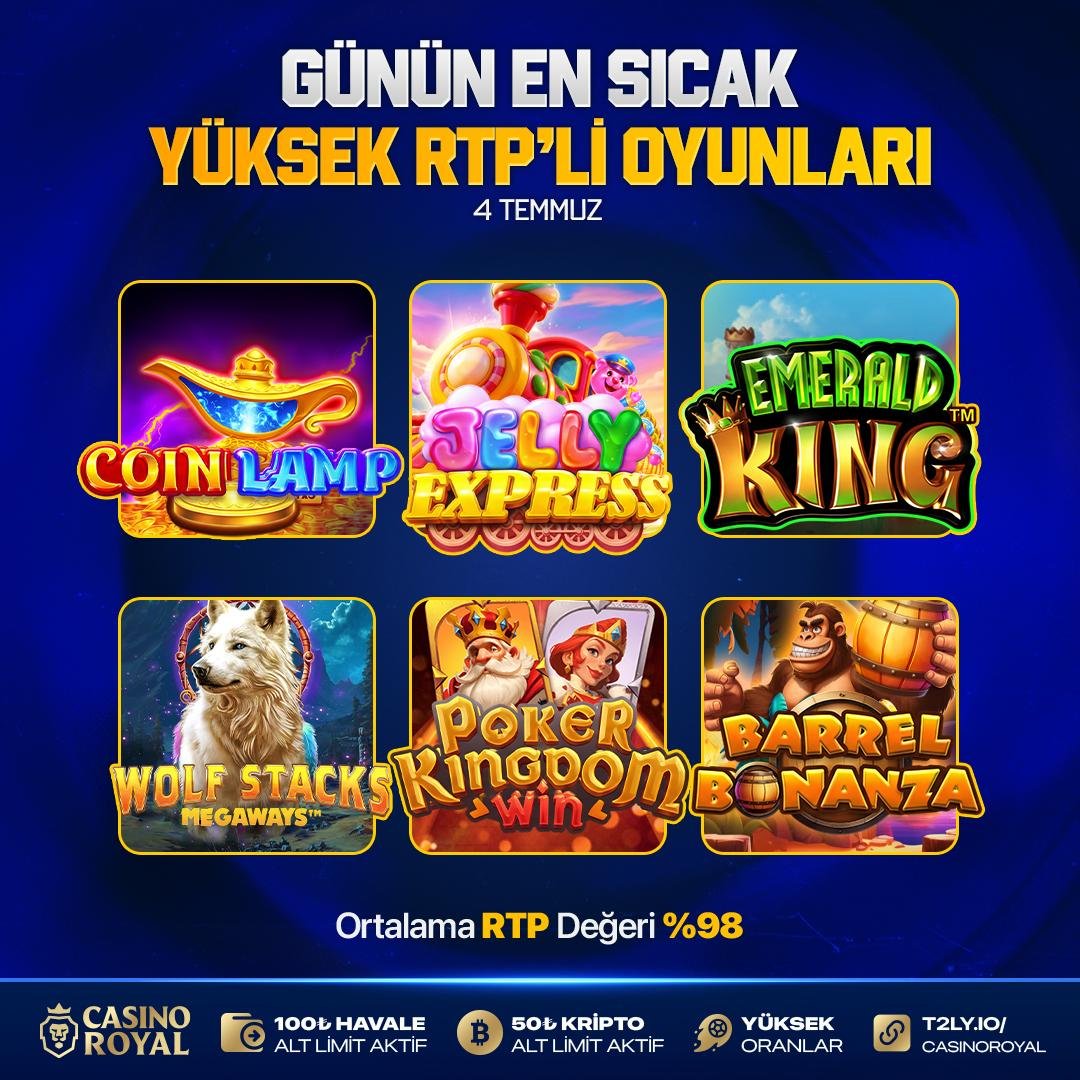 royalcomtr's tweet photo. 🍀 GÜNÜN EN YÜKSEK RTP'Lİ OYUNLARI ! 

CANLI RTP'LERİ TAKİP ET HERKESTEN ÇOK KAZAN ! 

💵 CANLI RTP TABLOSUNU GÖR

https://t.co/leq8zbVK2t https://t.co/PdzUnji7e3