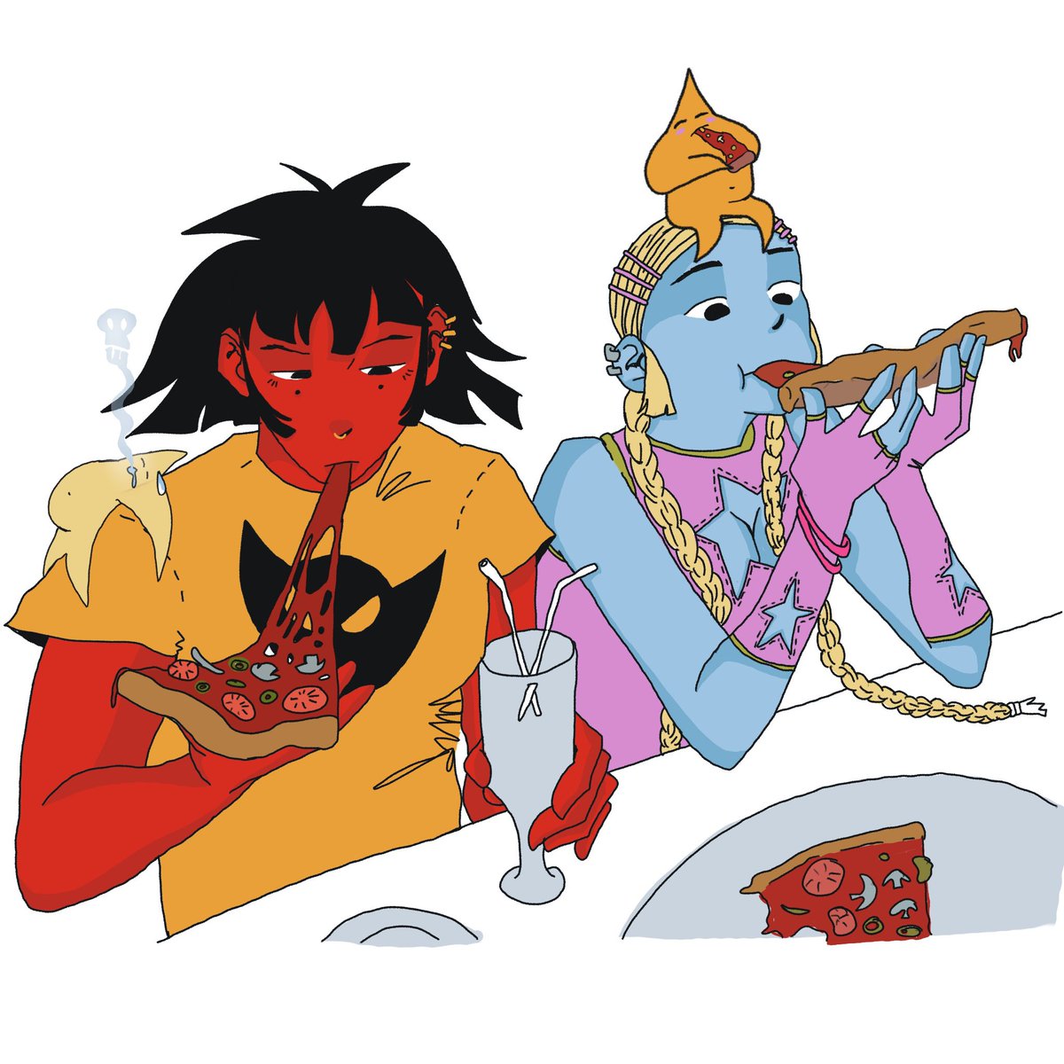 CorbeauSuave's tweet photo. mes oc <3 ( avec leurs étoiles de compagnie ) 
#lesbian https://t.co/L1DWEucKPD
