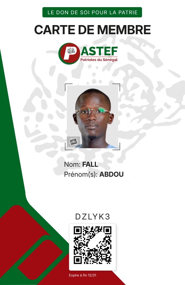 ABDUUUFAAAAL's tweet photo. Acheter votre carte de membre PASTEF sur le site https://t.co/P7SMD28yQA ! 

1 millions de carte c’est possible 

#SONKO2029 https://t.co/bFBE3zi2BP