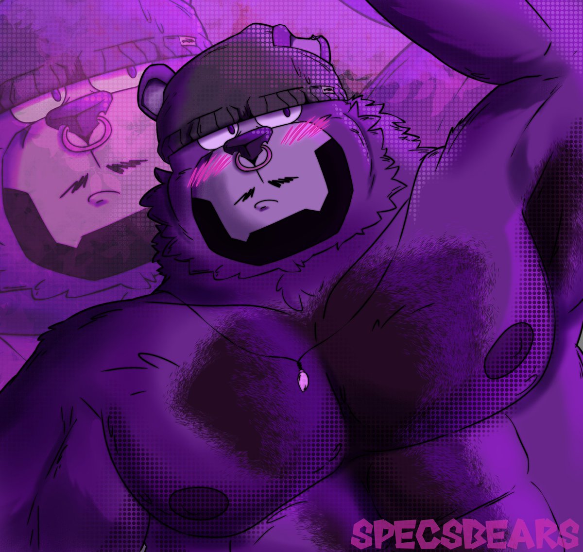 SpecsBears's tweet photo. This art I made for Byron's birthday that I never put here. He's very purple https://t.co/DMfuE1cVQf