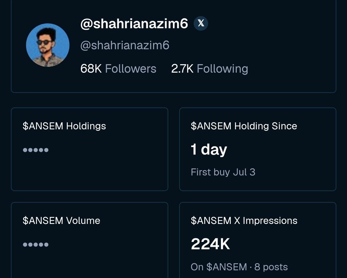 shahrianazim6's tweet photo. I Made 68k$ From $ZAMA And now am Soo Much Bullish About $ANSEM Airdrop 🔥

Complete Some Easy Step I Hope u Eligible For $ANSEM Airdrop 🔥

✅Airdrop Page: https://t.co/859eR3hLUF
✅Connect Wallet and hold $ANSEM
✅Post About $ANSEM in X, that's it

Hope u Eligible, Good Luck Everyone.. Keep Holding and Posting ⚡