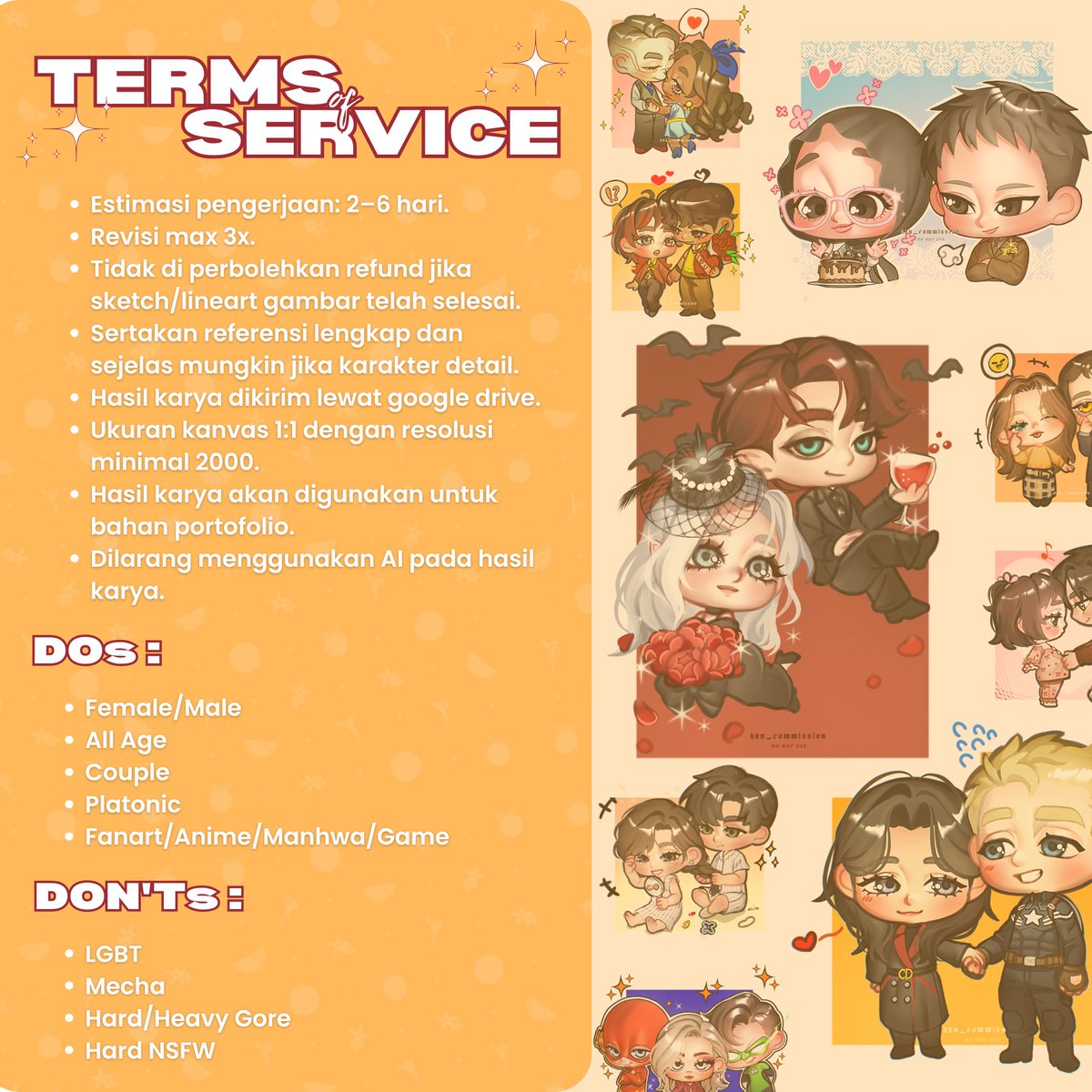 han_kukangsuwe0's tweet photo. Open Chibi Commission ✨

lagi buka commission chibi dengan style seperti di bawah ini! Sekarang ini slot yang tersedia 2/5

Kalau suka sama style sender dan lagi cari ilustrasi chibi buat OC,fanart, gift, atau kebutuhan lainnya, feel free buat order ya. 🤍
#opcomms
@IDASH_Offi https://t.co/VHg65sYWdv