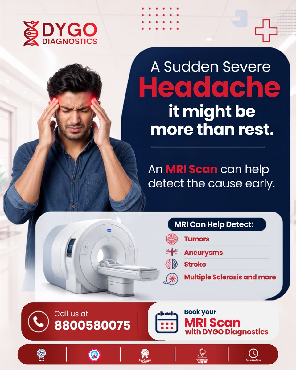 DygoDiagnostics's tweet photo. n MRI Scan helps detect the cause early
📞 Call us at 8800580075
📍 Book your MRI Scan with DYGO
#MRI #MRIScan #BrainMRI #DiagnosticImaging #Radiology #BrainHealth #EarlyDetection #HealthCheck #MedicalDiagnosis #Healthcare #DYGODiagnostics #ScanCentre #DiagnosticCentre #MRIScan https://t.co/e65PerFtH3