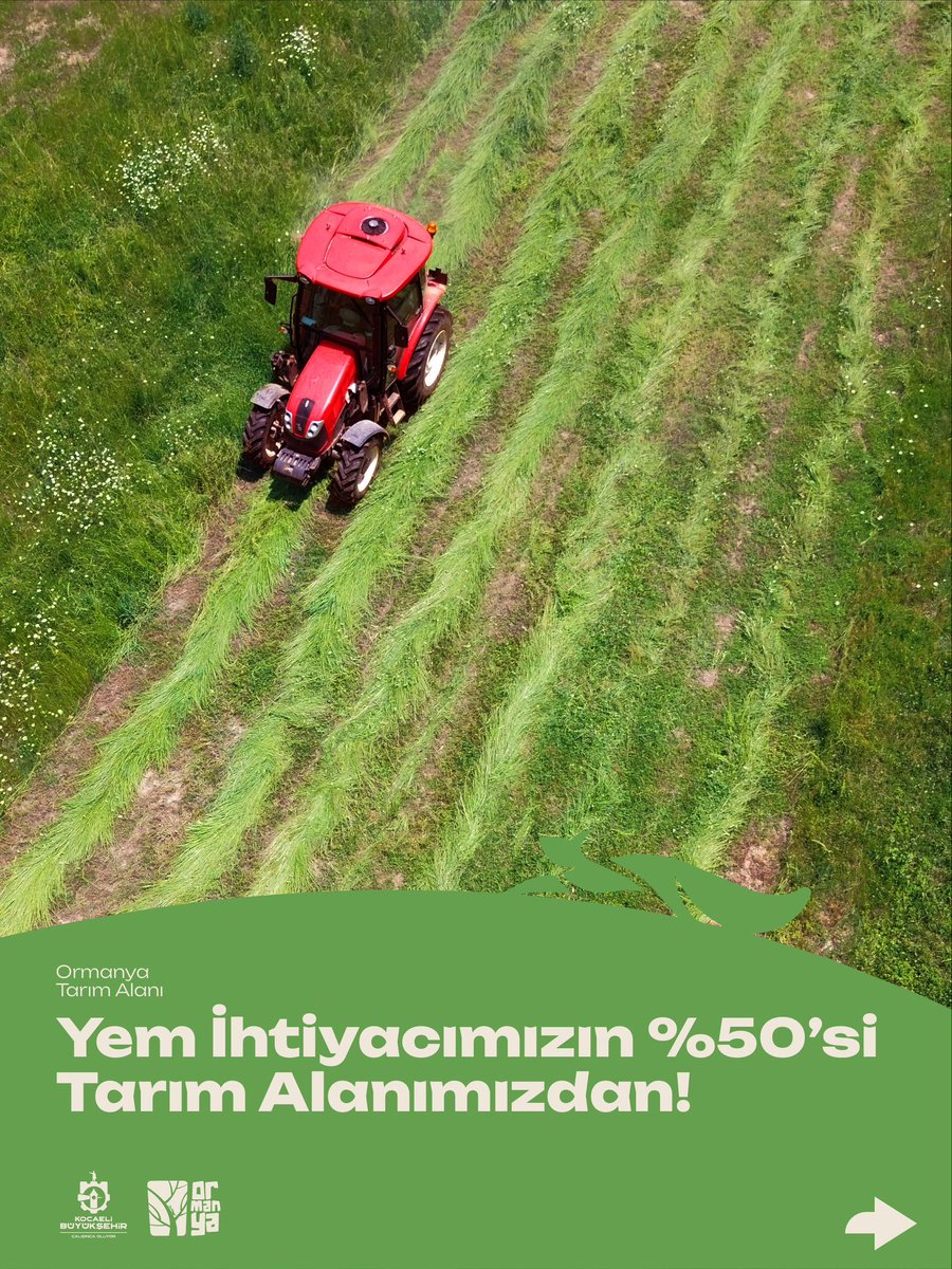 kocaelibld's tweet photo. Ormanya’da doğayla uyumlu üretim sürüyor. Kendi üretimimizle hayvanlarımızın yem ihtiyacının önemli bir bölümünü karşılarken, kaynaklarımızı verimli kullanıyor ve sürdürülebilir bir geleceğe katkı sağlıyoruz. 🌾🚜🌱 https://t.co/xQ0oZnZQYt