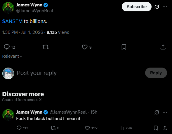 FLuuKii's tweet photo. @JamesWynnReal 😄$ANSEM https://t.co/qVb29sIuPP