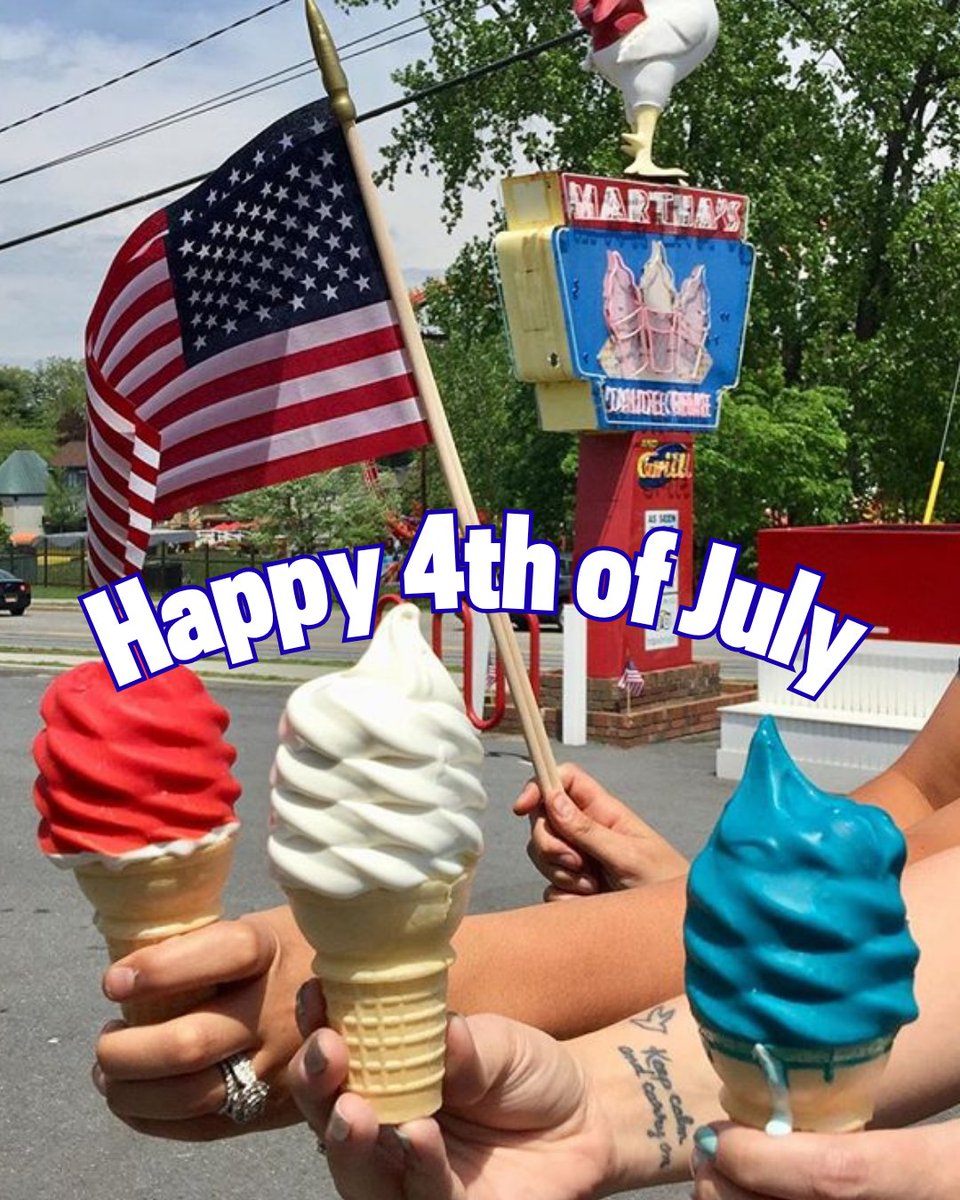 VisitAdks's tweet photo. Happy 4th of July and 250 years of independence! We can't think of a better way to celebrate than with ice cream from Martha's! 🍦

📍 Queensbury, New York @marthasicecream @newyorkupstate @lakegeorgearea https://t.co/b6rSQK7K43