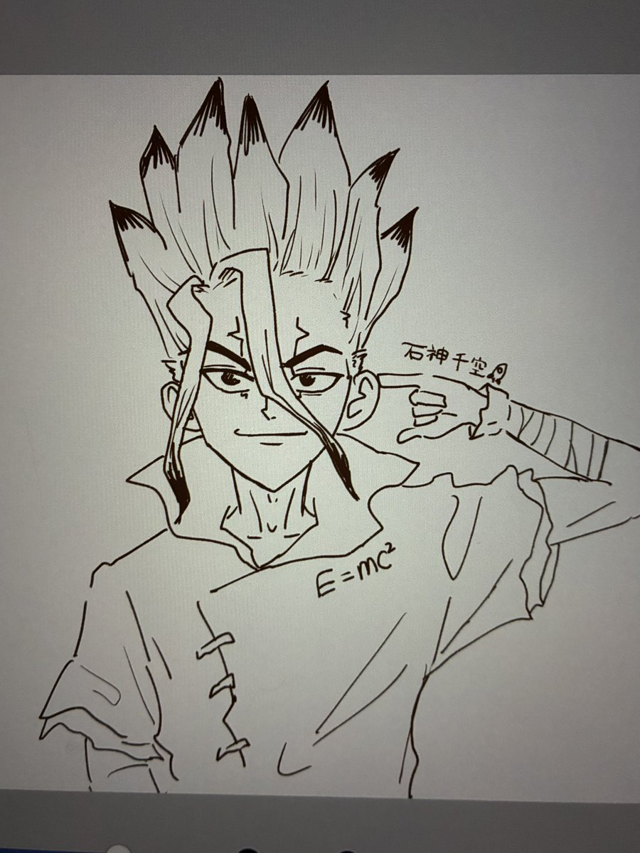 evhh2szzu's tweet photo. 千空も描き慣れてきてアツい https://t.co/yFDqLKf1Mf