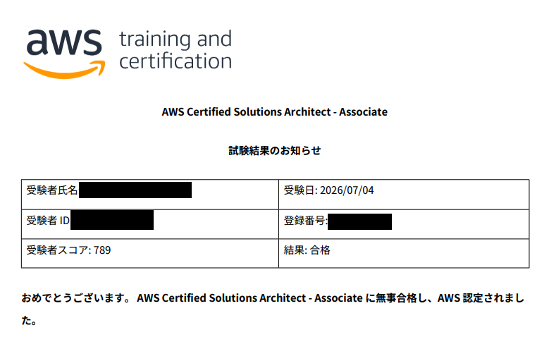 touda3's tweet photo. SAA試験に合格しました！
CloudTechの問題集のおかげで無事合格しました！

@AwsskillC
#クラテク https://t.co/FKXFKrK7Lk
