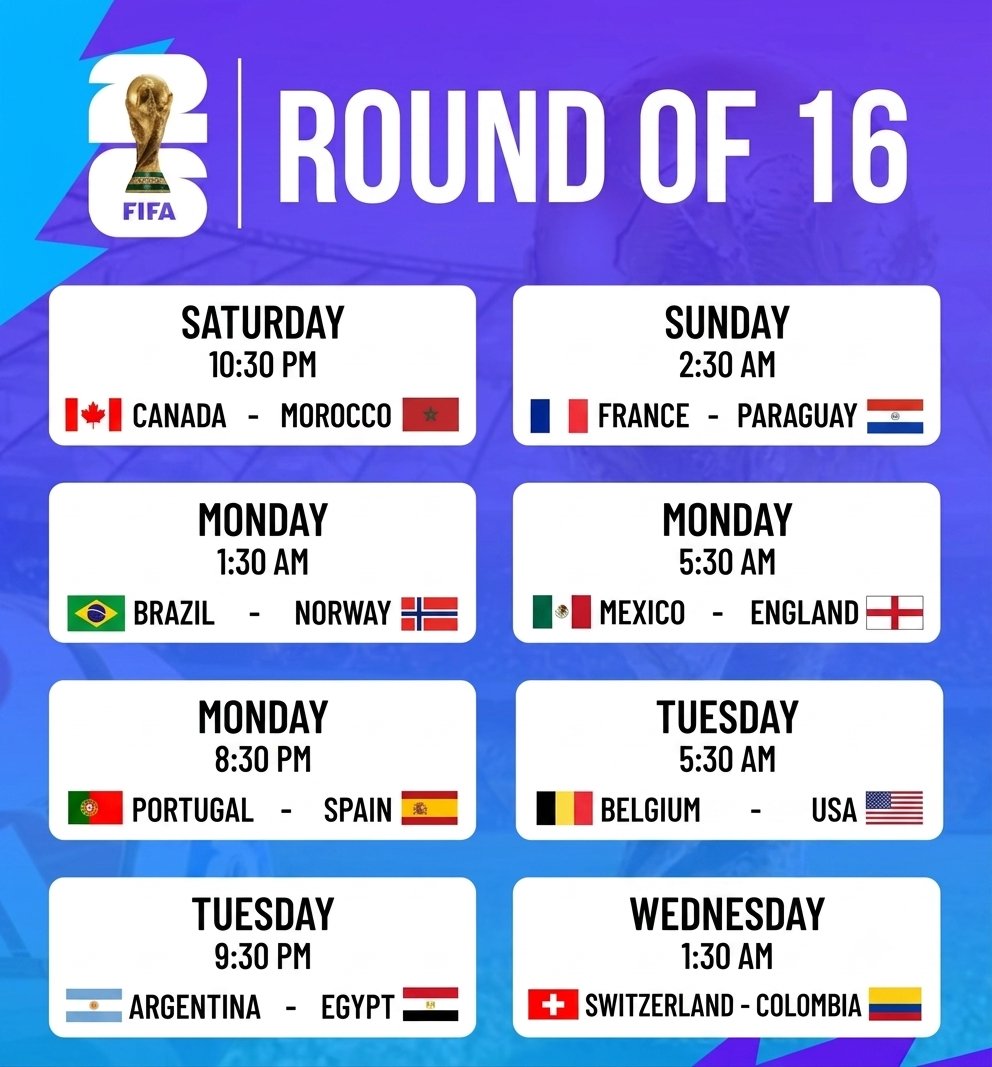 heyjahan's tweet photo. The round of 16 will be super exciting this time! The whole week is packed with thrilling matches. Summer vacation makes it easier to watch too.
Who do you think will lift the trophy this year?
#WorldCup2026 https://t.co/33CP2xuWJo