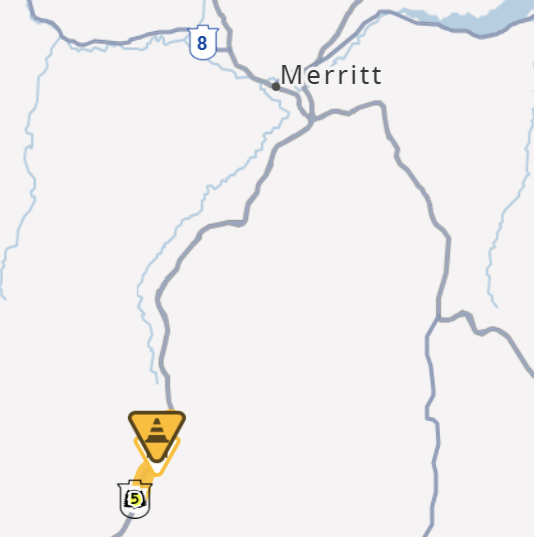 DriveBC's tweet photo. ⚠️REMINDER #CoquihallaHwy - delays are possible southbound between Exit 250: Larson Hill and Exit 256: Coldwater Rd due to an earlier vehicle fire.
#BCHwy5
ℹ️https://t.co/mwXkd4Jls0 https://t.co/cvPlmkKhc9