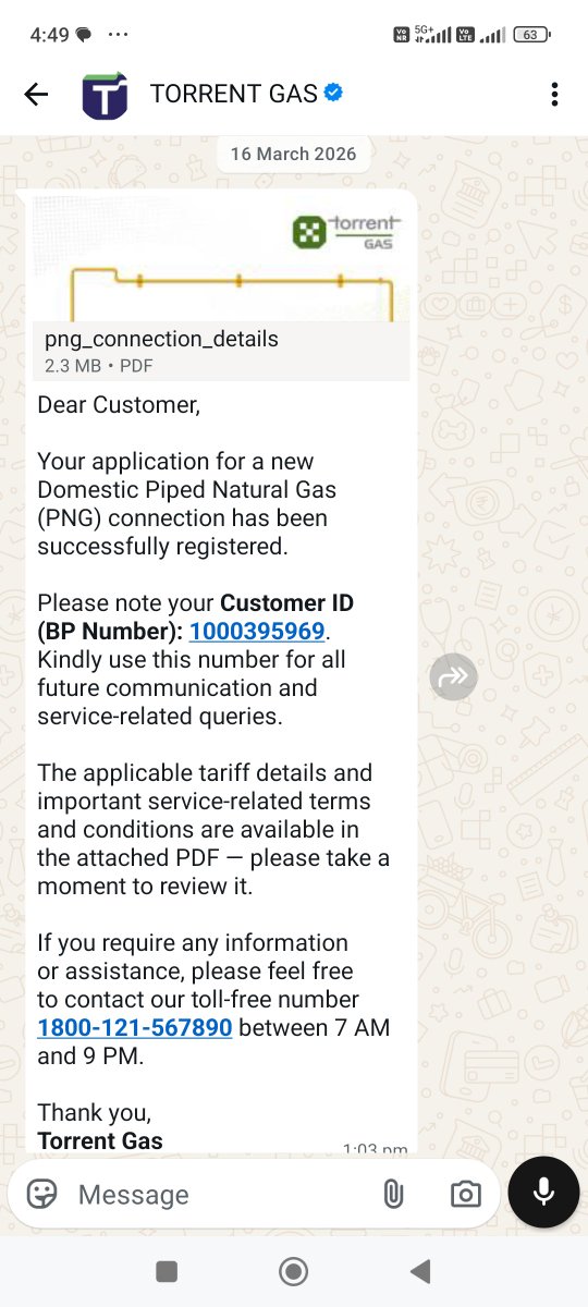 90jagpal's tweet photo. मैने TORRENT PNG CONNECTION के लिए दिनाँक 16 मार्च 2026  आवेदन किया था, परन्तु आज दिनांक 4 जुलाई 2026 तक कनेक्शन नहीं हो पाया जबकि मैन पाईपलाइन मेरे घर के पास से गुजर रही है। 3 बार आनलाईन शिकायत करने के बाद भी कोई फायदा नहीं। कृपया इस विषय पर तुरंत कार्यवाही करे
 @gas_torrent https://t.co/flrC8krmfu