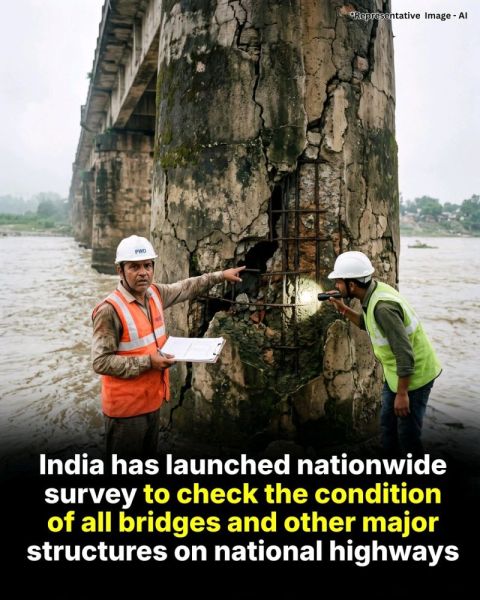 ThaakorPathak1's tweet photo. 💥 #ModiGovt has launched a nationwide #DigitalSurvey to assess the #condition of #bridges and other major #structures on #NationalHighways, aiming to improve #infrastructuresafety through scientific #inspections and timely #maintenance. https://t.co/BZdPlcxQ5f