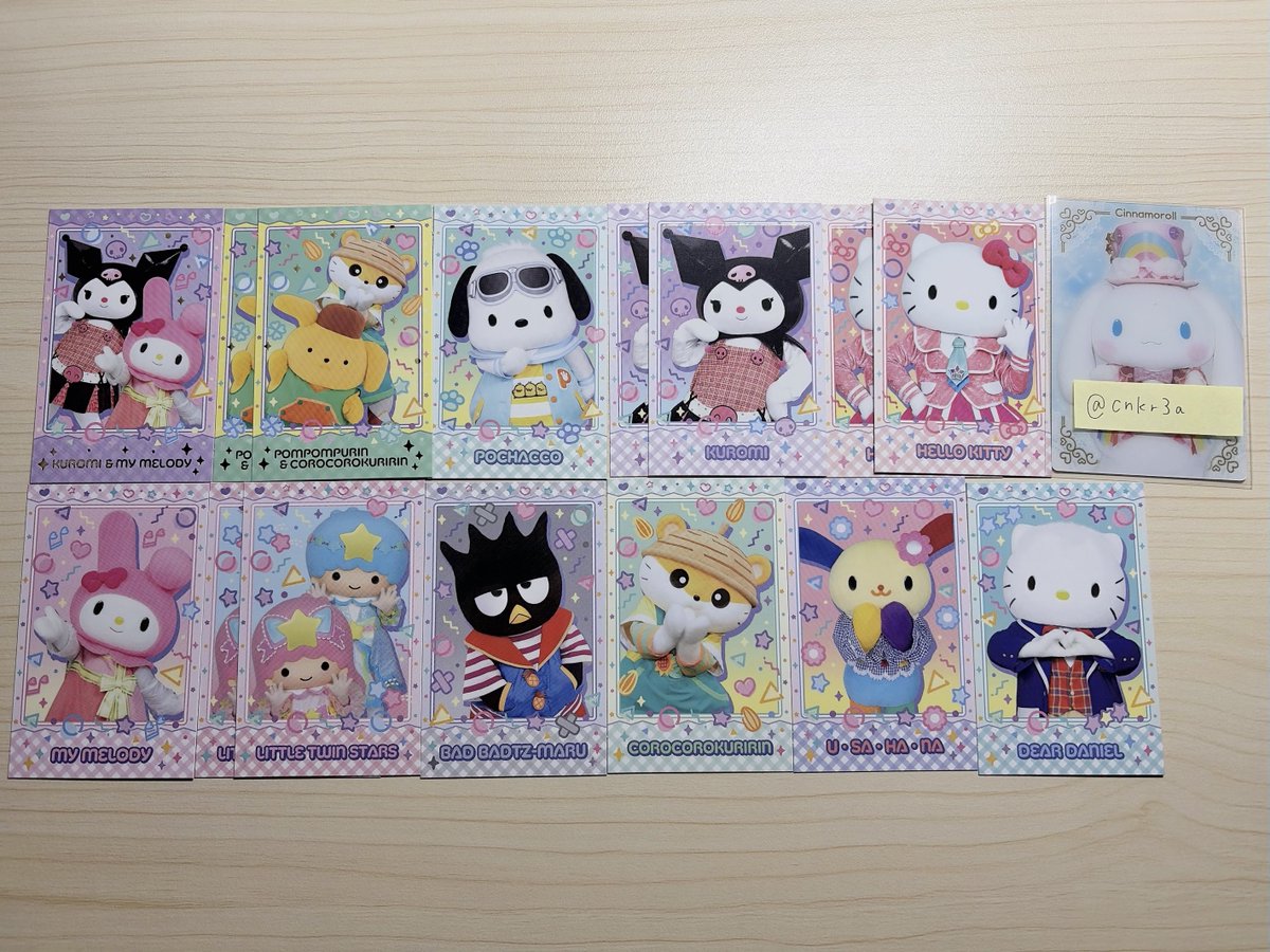 cnkr3a's tweet photo. 【交換】サンリオキャラクターズ キャラポトレ4

譲：写真のもの
求：過去弾シナモン＞今弾シナモン＞けろっぴ(3･4)

福岡市内手渡しor郵送(1:1の場合ミニレター)
シナモンを含むまとめての交換優先のためお返事にお時間いただきます。
検索からもお気軽にお声がけください🙏🏻 https://t.co/47aAceZWfN