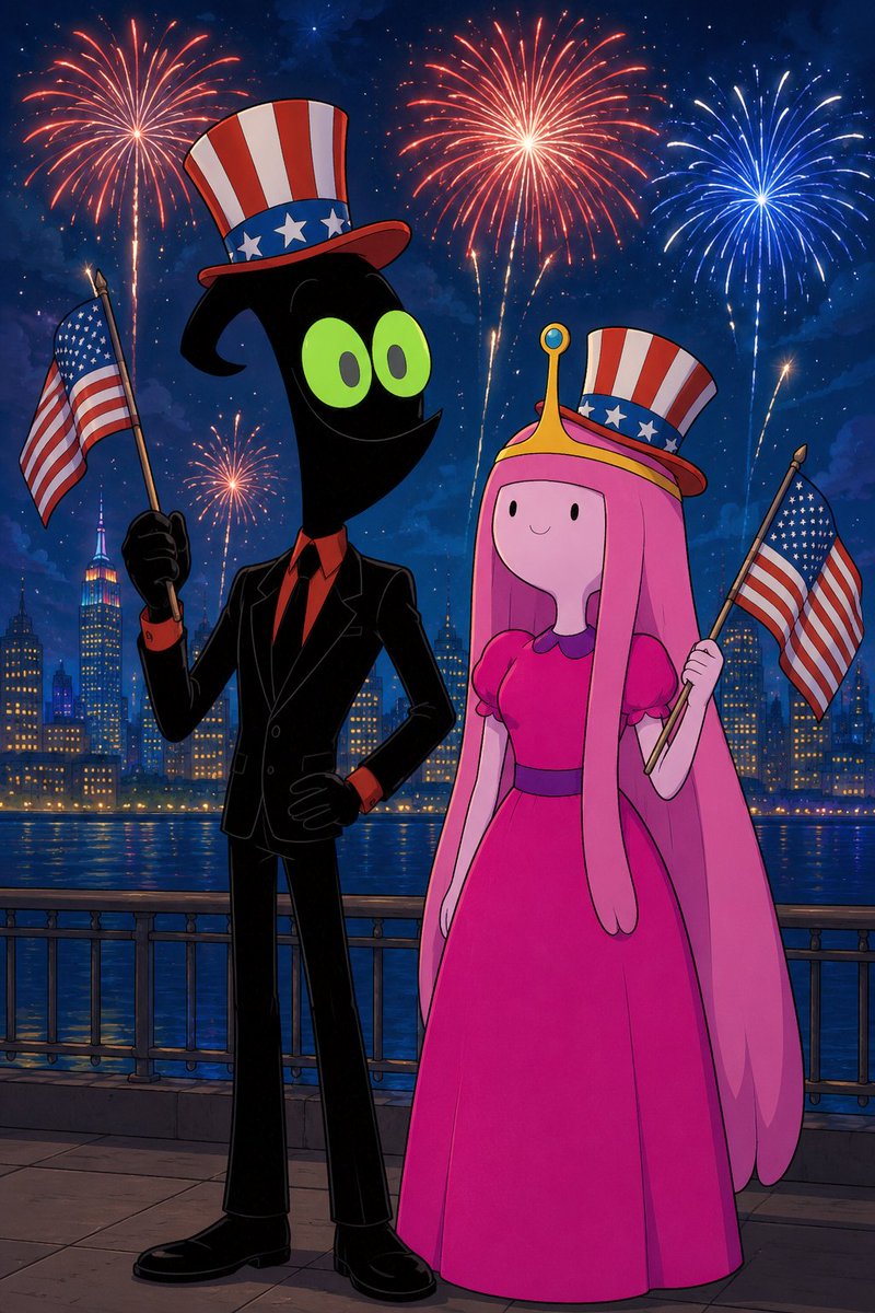 nathaniel7718's tweet photo. 4th Of July with Nergal &amp; Princess Bubblegum
🎆🎇🖤🩷
Art by @nathaniel7718 
@gica60184914 https://t.co/mxGT7Y9gQD
