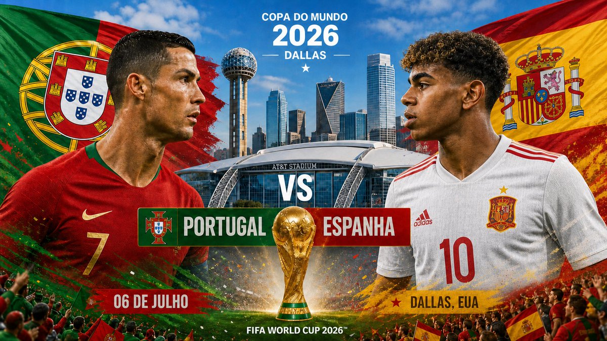 EspadaHolistica's tweet photo. LAMINE YAMAL x CRISTIANO RONALDO: TUDO SOBRE O JOGO QUE VAI PARAR DALLAS!

https://t.co/6dpjN0B0Eu
O "Derbi Ibérico" decide quem continua vivo na Copa do Mundo de 2026!
#Copa2026 #Portugal #Espanha #CristianoRonaldo #LamineYamal #WorldCup2026 #Futebol #DerbiIberico #CR7 #Dallas https://t.co/uHN4GFsz5a