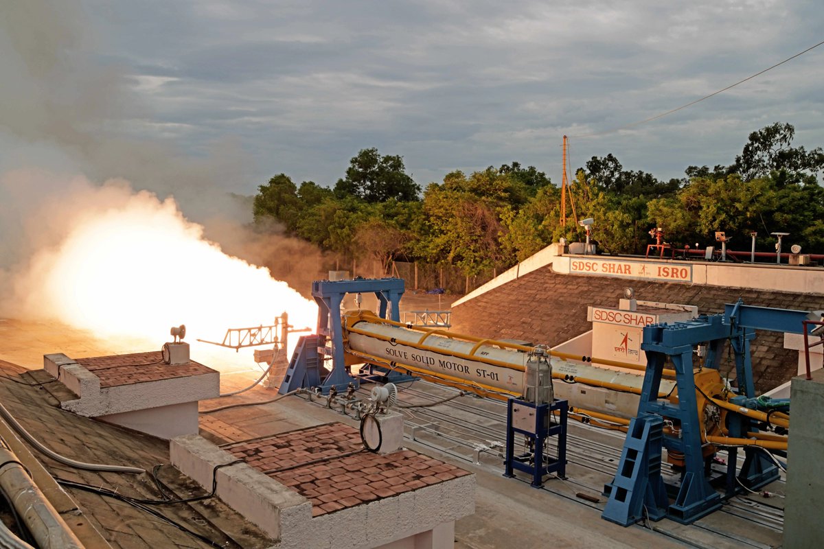 r_isro's tweet photo. ISRO conducts ground test for new sub-orbital solid motor-based test vehicle, Sub-Orbital Launch Vehicle for Experiments (SOLVE)
https://t.co/zJRkNzZRWT https://t.co/WTBCYy3fHB