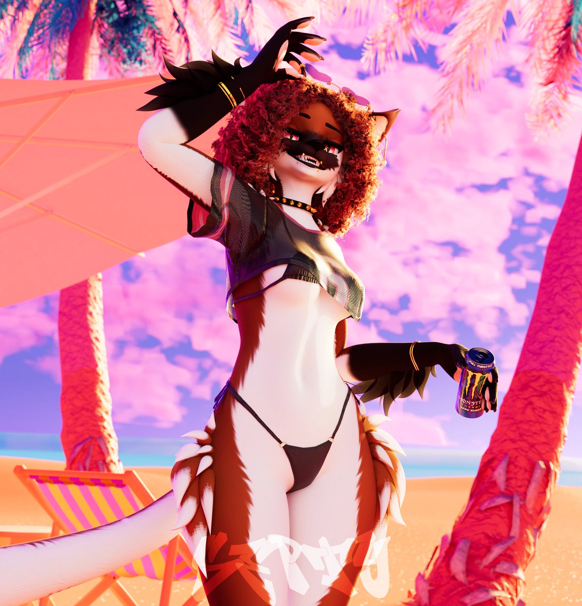thisissepty's tweet photo. Back from a vacation, and immediately wanted to do this silly poster girl trend 

Miami babe (poster outfit) by: @Dinzee_1 https://t.co/fBzXNiV4lm