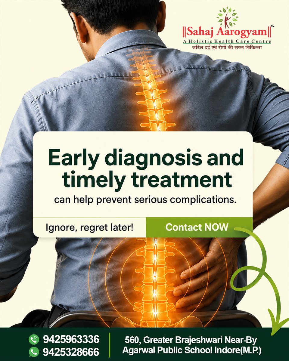 aarogyam_a's tweet photo. ⚠️ Persistent back pain isn't something to ignore.

A slip disc can affect your mobility and quality of life if left untreated. Early awareness and timely care can make a difference.

#SlipDisc #BackPain #SpineHealth #Physiotherapy #SahajAarogyam https://t.co/iTkTYHTnQP