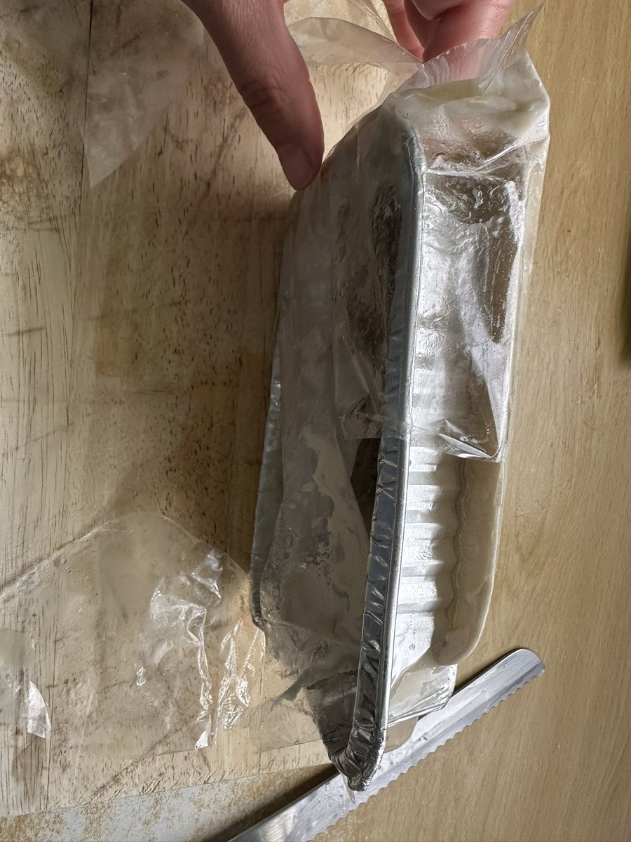 chris_longden's tweet photo. @Tesco hey I don’t think this should look like this. It was purchased and put straight in the freezer and when it was opened it looked like this… almost like it’s previously defrosted and refrozen.

Can I get a replacement? https://t.co/a6ulvmrvf7
