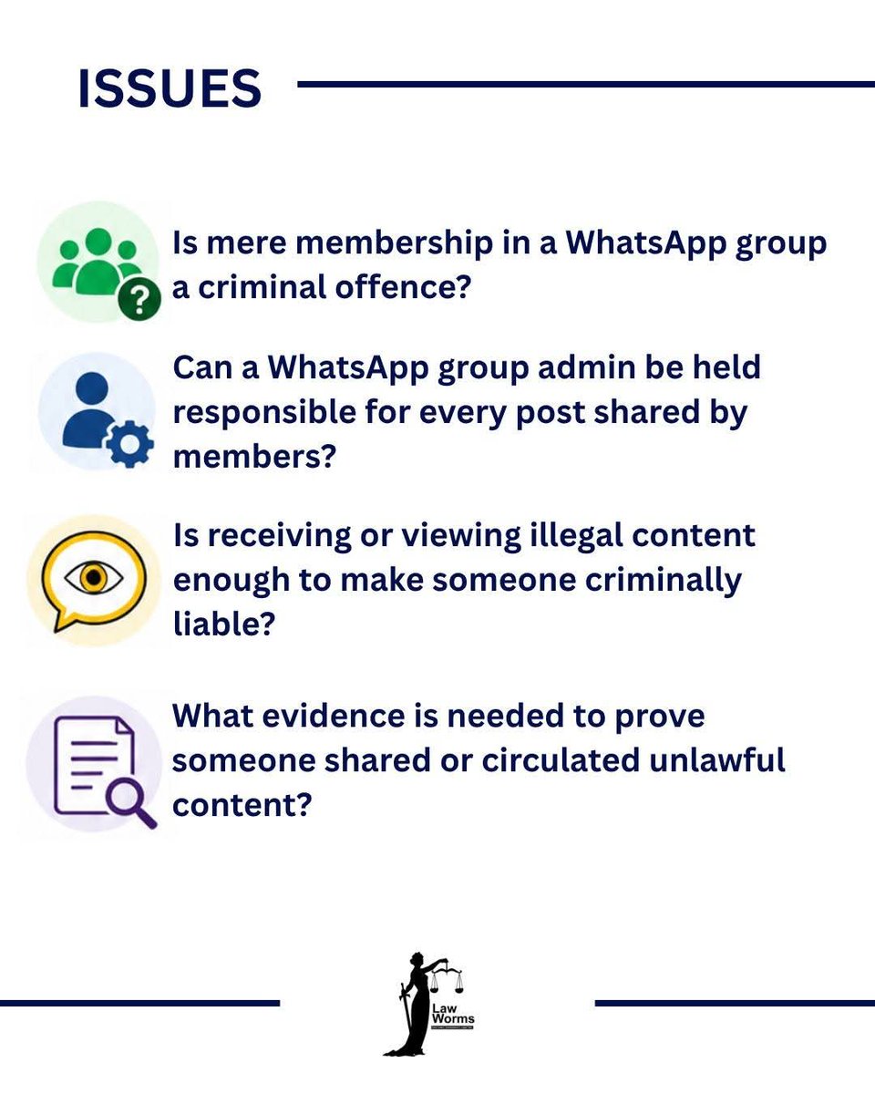 LawWorms's tweet photo. Is being a whatsapp group member a crime? Clarifies Lahore High Court. 
#ConstitutionalLaw
#CriminalJusticeSystem
#CyberCrimes
#lahorehighcourt‼️🌟
#lhcba👨🏻‍⚖️ 
#judicialsystempakistan 
#WritJurisdiction 
#LawWorms https://t.co/BsStZSROBK