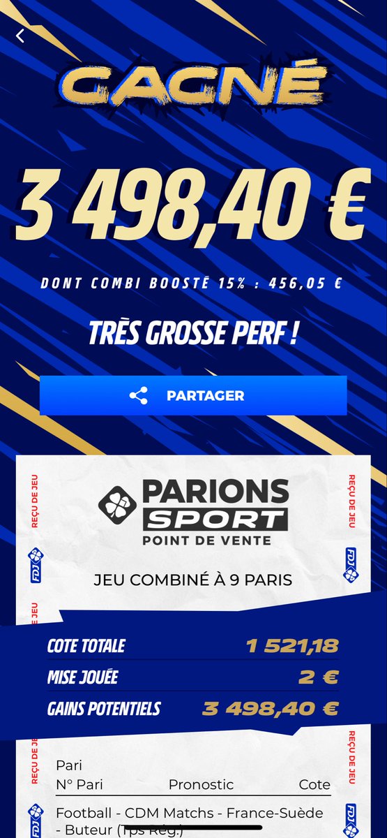 JeanMamad's tweet photo. Ça paye les buteurs sur cette coupe du monde !!!!
Merci @ParionsSport https://t.co/WK8R20qUVP