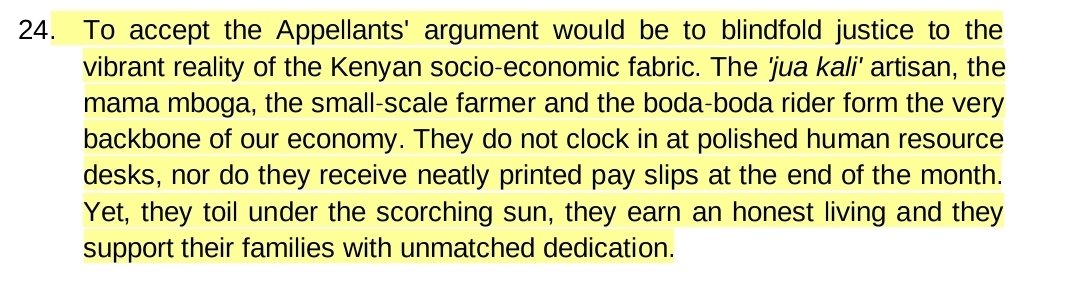 joshuamalidzo's tweet photo. Justice B Murunga on the informal employment sector:
Justice is not reserved for those with polished HR offices and neatly printed payslips. It belongs equally to the jua kali artisan, the mama mboga, the small-scale farmer and the boda-boda rider.

Murunga 👏 https://t.co/GJrOuThpaB