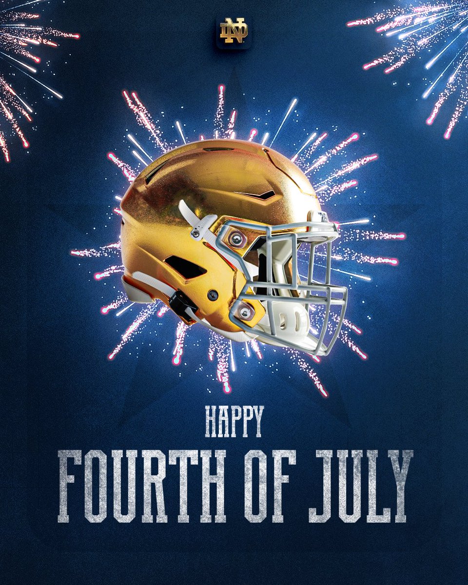 NDFootball's tweet photo. Happy 4th of July, Irish Nation! 🎆

#GoIrish☘️ https://t.co/CZkD7Vx3zU