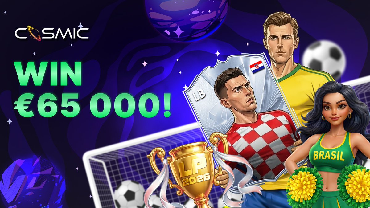 SlotCosmic's tweet photo. ⚽ Football Frenzy from BGaming started - €65,000 in the prize pool and the clock is already running 🚀 Get on the leaderboard before someone else takes your spot! 🎯

👉 https://t.co/ZdNZdI5Qf4 https://t.co/KLQwYZIk4P
