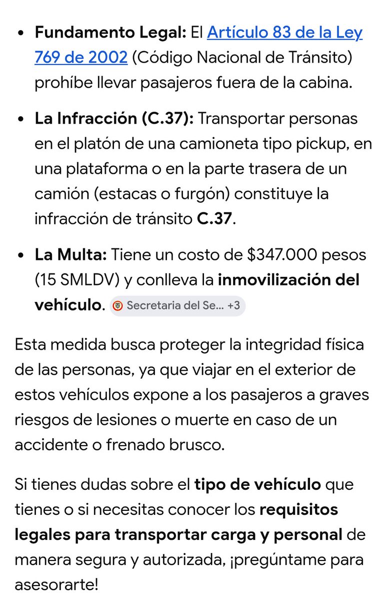 camitorrespu's tweet photo. @MotivacionesF En Colombia está prohibido transportar pasajeros en vehículos fuera de la cabina https://t.co/9UFkAlxxBN