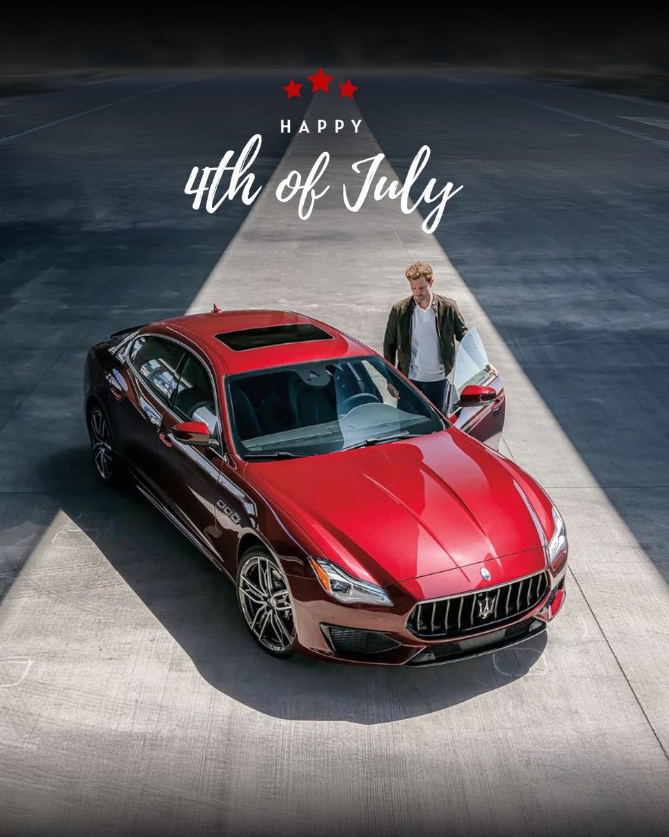 MaseratiRC's tweet photo. Happy Independence Day from your Rick Case Maserati family! โค๏ธ๐ค๐ #Happy4thOfJuly #IndependenceDay #MaseratiLife #LuxuryCars #RickCaseMaserati https://t.co/XgyWmMkSp5