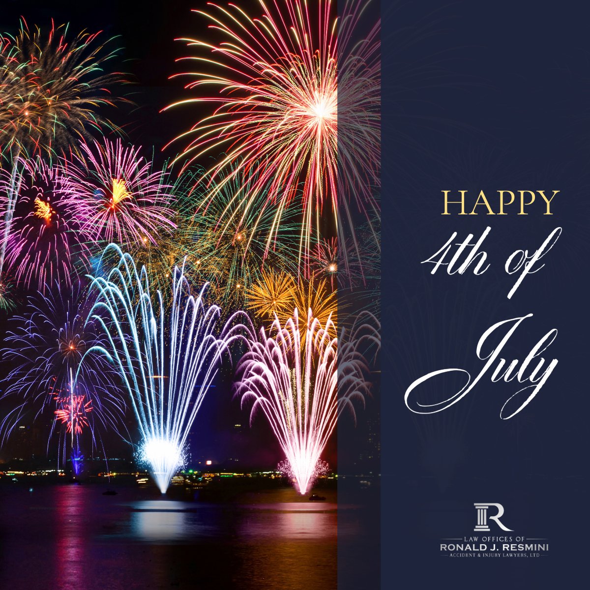 ResminiLaw's tweet photo. 🎆 Happy 4th of July from Resmini Law! As we celebrate America's 250th birthday, we're proud to stand up for justice and our community every day. Wishing you a safe and happy holiday! 🇺🇸

#America250 #FourthOfJuly #ResminiLaw #CelebrateSafely https://t.co/ugiJZBn8Wq