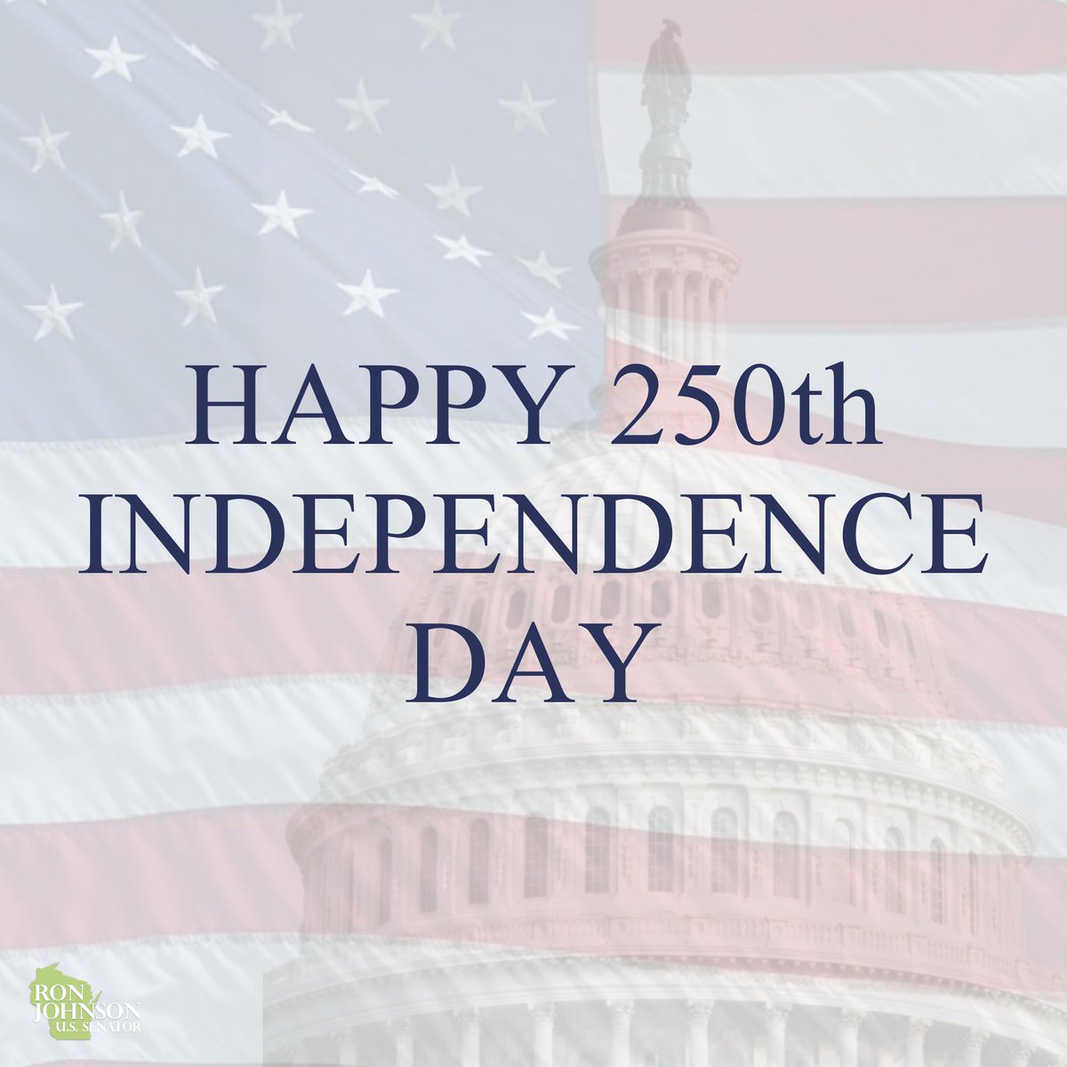 SenRonJohnson's tweet photo. 250 years ago, “our fathers brought forth on this continent, a new nation, conceived in Liberty, and dedicated to the proposition that all men are created equal.”

Today, we are engaged in our own political struggle, “testing whether that nation, or any nation so conceived and so dedicated, can long endure.”

On this momentous 250th anniversary, I pray we can unite and resolve, “that this nation, under God, shall have a new birth of freedom.”

Happy 250th Independence Day!🇺🇸