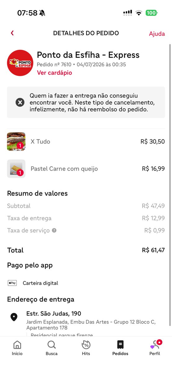 nightzel's tweet photo. Alô @iFood que atitude ridícula é essa de não fornecer reembolso quando o entregador nem de fato tentou entrar no meu condomínio? Meu condomínio tem duas portarias 24h, a principal e a do prédio, por essa distância entre portarias o motoboy nem sequer tentou entrar no condomínio https://t.co/FzOP8BNmOa