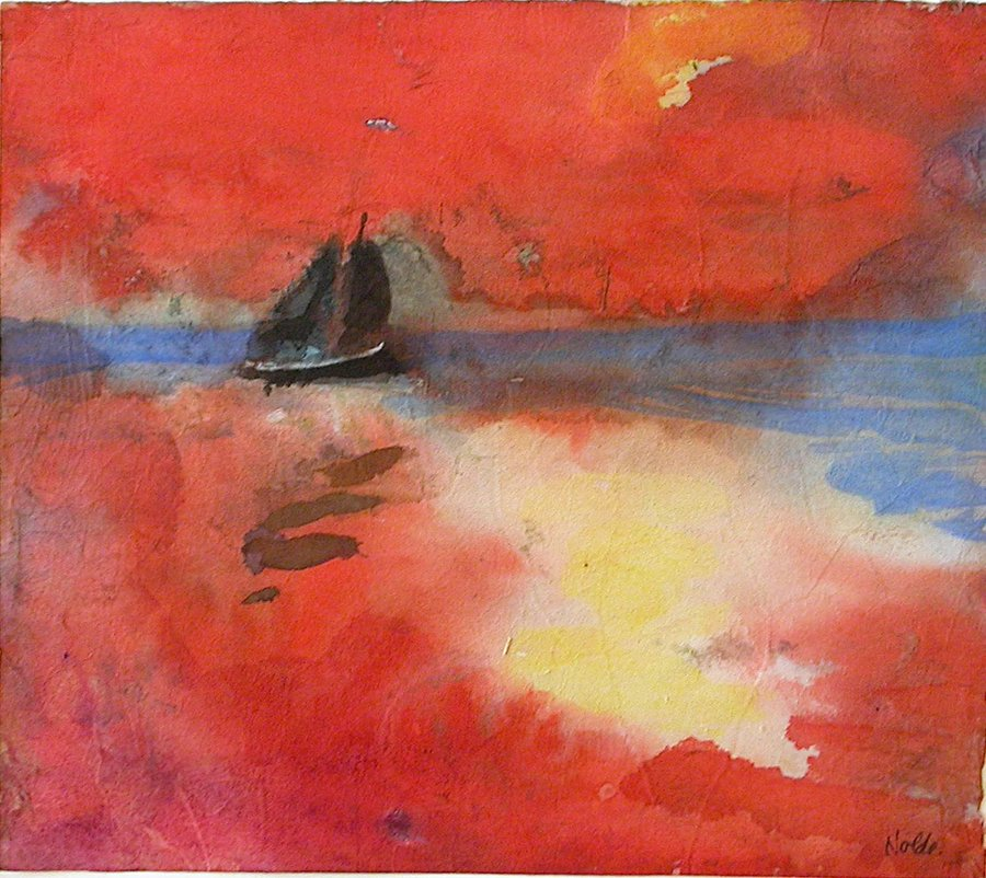 Makel_art's tweet photo. Voiliers sur la mer rouge 
Emil Nolde - 1946 https://t.co/8pZbAhRUZq