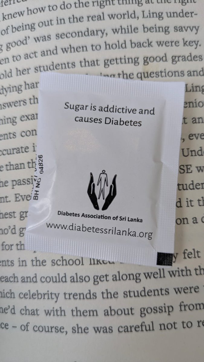 farhadali's tweet photo. A friend this morning sent me this from Sri Lanka.

A sugar sachet that doesn't just sweeten your tea. It carries a warning:

"Sugar is addictive and causes diabetes."

I've spent years working in public health across Asia, and I'd never seen this before.

Whether you agree with the wording or not, one thing is clear: countries are starting to treat diabetes prevention as something that belongs in everyday life—not just hospitals.

Sometimes the smallest messages start the biggest conversations.
#Diabetes 
@Moveribfan @BasharatDar_R @DrKristieLeong Thanks @Juhi_simply_me for sharing this.