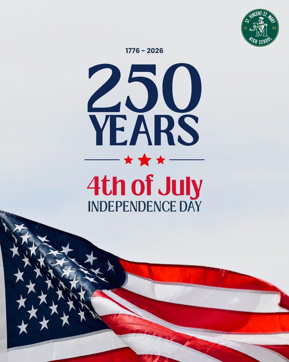 stvmirish's tweet photo. Happy #4thOfJuly from the #STVMFamily 🇺🇸☘️
250 years of freedom, faith, and resilience. What a milestone to celebrate! Wishing everyone a safe and joyful Independence Day filled with family, friends, and fireworks. 🎆

#STVM #STVMIrish #IrishPride  #IndependenceDay #America250 https://t.co/YIUG4HEJAi