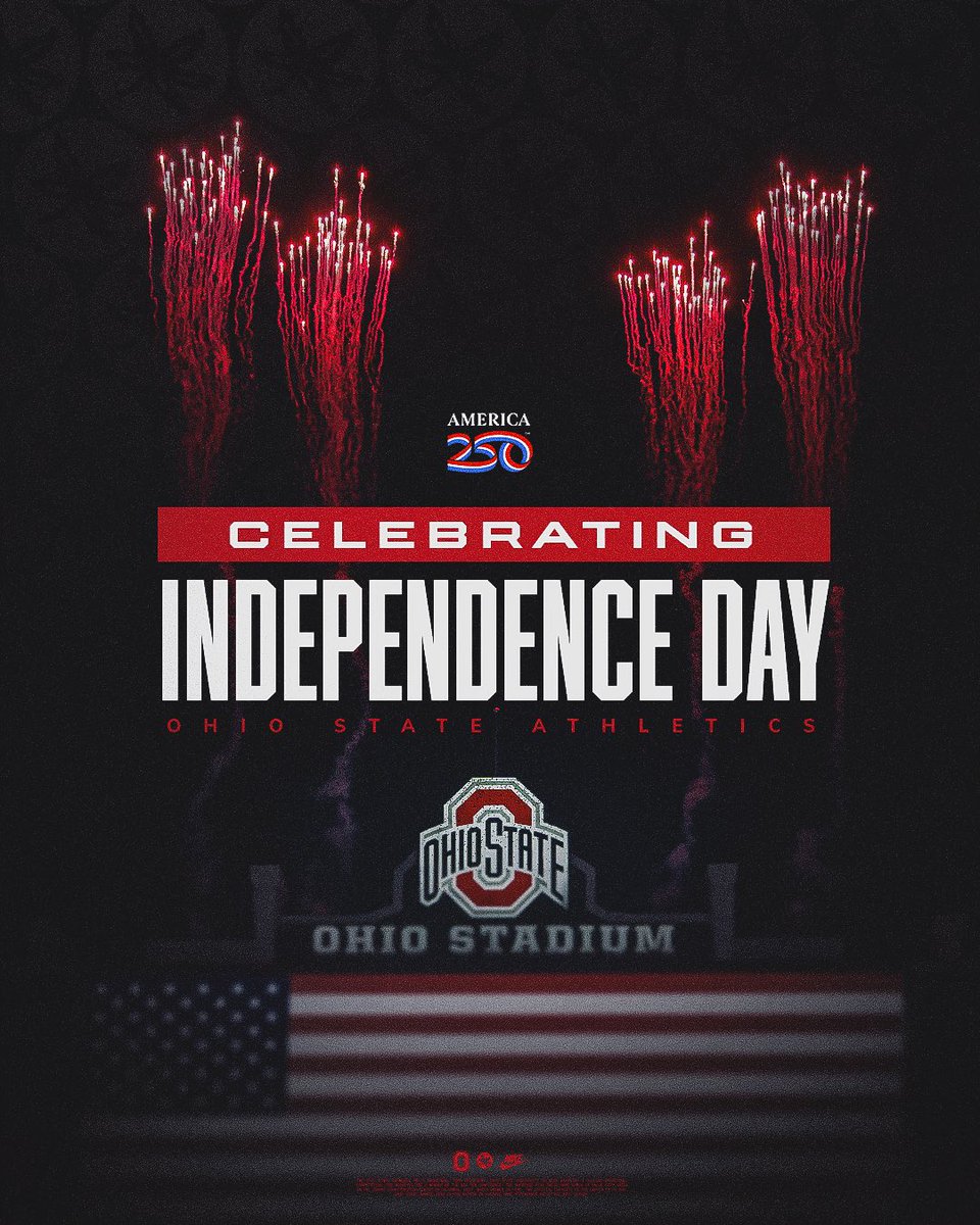 OhioStAthletics's tweet photo. Buckeye Nation, Happy 4th of July! 🇺🇸

#GoBucks https://t.co/XtWVy2glAl