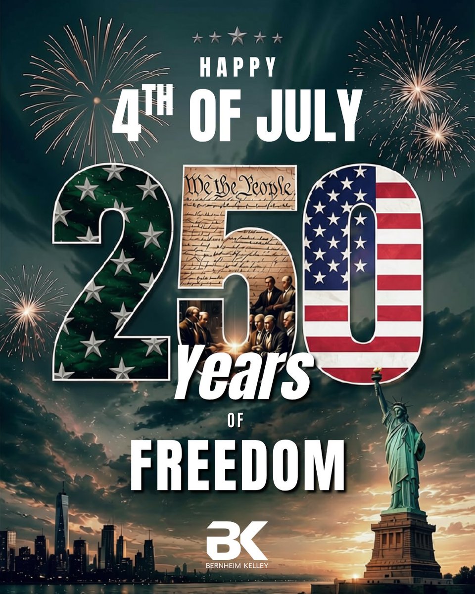 bkblaw_'s tweet photo. 🎆 This 4th of July feels bigger than ever — 250 years of independence!
Wherever you're celebrating this weekend, stay safe and enjoy every moment.
— BK Law 🇺🇸  #FourthOfJuly #Independence250 https://t.co/CAH2Kzc1n0