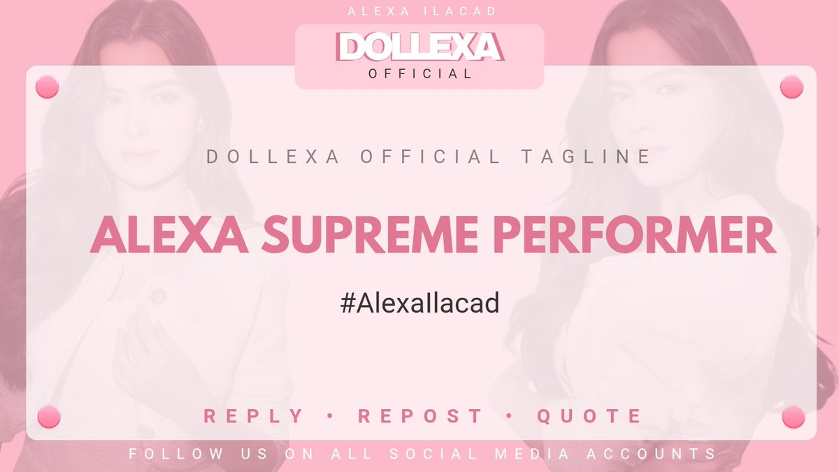 DollexaTrends's tweet photo. Alexa Ilacad's ASAP tag

ALEXA SUPREME PERFORMER
#AlexaIlacad

XP Reminders:
- No numbers 
- Minimum of three words per post
- No emojis
- No all capslock

Kindly drop the tag if you see this post. Thank you! 

Post | Repost | Quote | Reply https://t.co/8mjdCf06iK