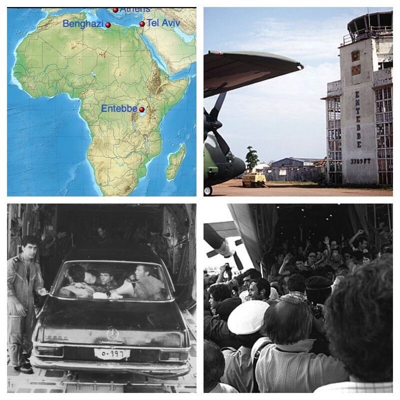 BeckerT3Group's tweet photo. RAID ON ENTEBBE "T4" LEADERSHIP!  
OTD 1976: Raid on Entebbe: Operation Thunderbolt … later renamed Operation Yonatan 

Israeli Commandos, in a daring and spectacular raid under the command of LTC Yonatan Netanyahu, rescued 106 hostages from an Air France plane held hostage by Palestinian terrorists at Uganda’s Entebbe airport, including a French flight crew who all voluntarily chose to stay with the Jewish captives rather than be released. 

During a stopover in Athens on a flight from Tel Aviv to Paris, the aircraft was hijacked by 2 Palestinian and 2 German terrorists, who diverted the flight to Libya then to Uganda, where they were joined by other terrorists. Once in Uganda, over 100 Ugandan soldiers were deployed to support the hijackers, and President Idi Amin, who had been informed of the hijacking from the beginning, personally welcomed the terrorists.

Over the next two days, 148 non-Israeli hostages were released and flown to Paris. The 94 remaining passengers, most of whom were Israelis, and the 12-member Air France crew continued to be held as hostages.

On July 4th, Israeli transport planes flew 100 commandos over 2,500 miles to Uganda for the rescue. Over the course of 90 minutes, 102 of the hostages were rescued successfully, with three being killed. A fourth Jewish hostage, in a Kampala hospital during the mission, was executed the following day. The Israeli military suffered 5wounded and 1 killed, including the mission commander Yonatan Netanyahu. The Israeli commandos killed all of the hijackers and 45 Ugandan soldiers. 11 Ugandan MiG-17s and MiG-21s were destroyed by the Israelis. 

During the course of the operation, Israel received support from neighboring Kenya. Idi Amin subsequently issued orders for the Ugandan military to kill all Kenyans living in Uganda, leading to the deaths of 245 Kenyan-Ugandans and the exodus of around 3,000 Kenyans from Uganda.

The rescue at Entebbe will always remain a shining example of the fight against terrorism and a symbol of courage in resisting brutality and evil.

May the memory of the Israeli lives lost on that day always be a blessing. 

Side Notes: 
- Yonaton’s younger brother is Prime Minister Benjamin Netanyahu. 
- The United Nations condemned Israel for violating Ugandan sovereignty.  Ridiculous and Antisemitic, but true. The UN Secretary General at the time, Kurt Waldheim of Austria (subsequently Austria’s President), was revealed as having participated in Nazi atrocities in Greece and Yugoslavia, as an intelligence officer in Germany's Wehrmacht during World War II. 
- The Imperial Iranian Armed Forces (when the Shah still ruled Iran, prior to Ayatollah Khomeini’s brutal 1979 coup) praised the Israeli commandos for the mission and extended condolences for "the loss and martyrdom" of Netanyahu.
The operation was made into several movies, the first with Charles Bronson in 1977, and was the inspiration for the 1986 hit, “Delta Force,” starring Chuck Norris and Lee Marvin.