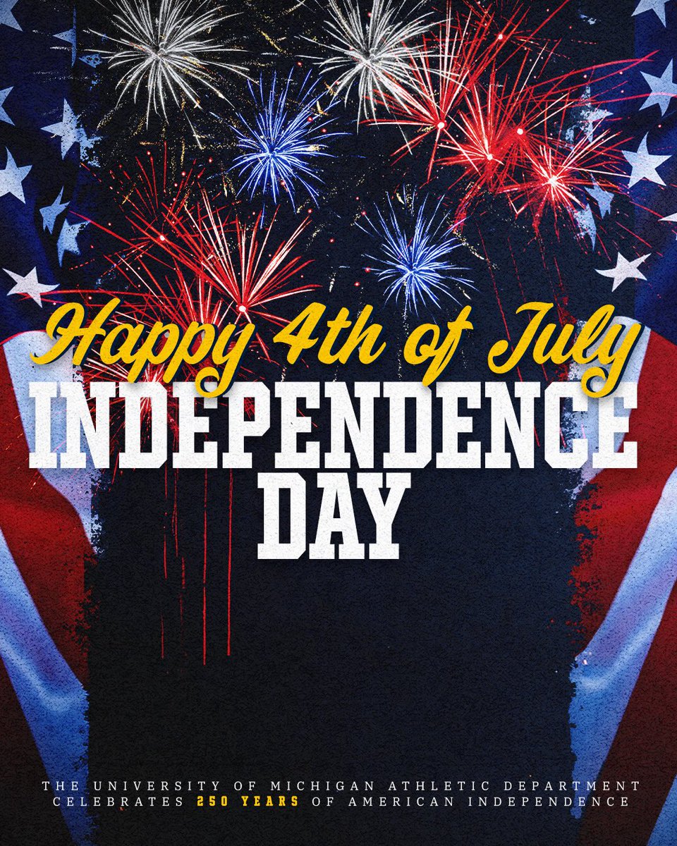 UMichAthletics's tweet photo. From sea to shining sea, Happy Independence Day to all who call this nation home! https://t.co/nM6hjoG1lE