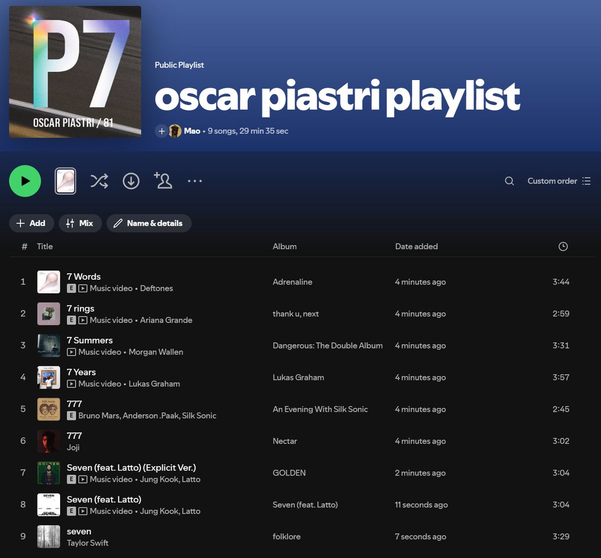 freemaowtf's tweet photo. making a playlist for oscar and his favourite songs https://t.co/x1YGh6sIb3