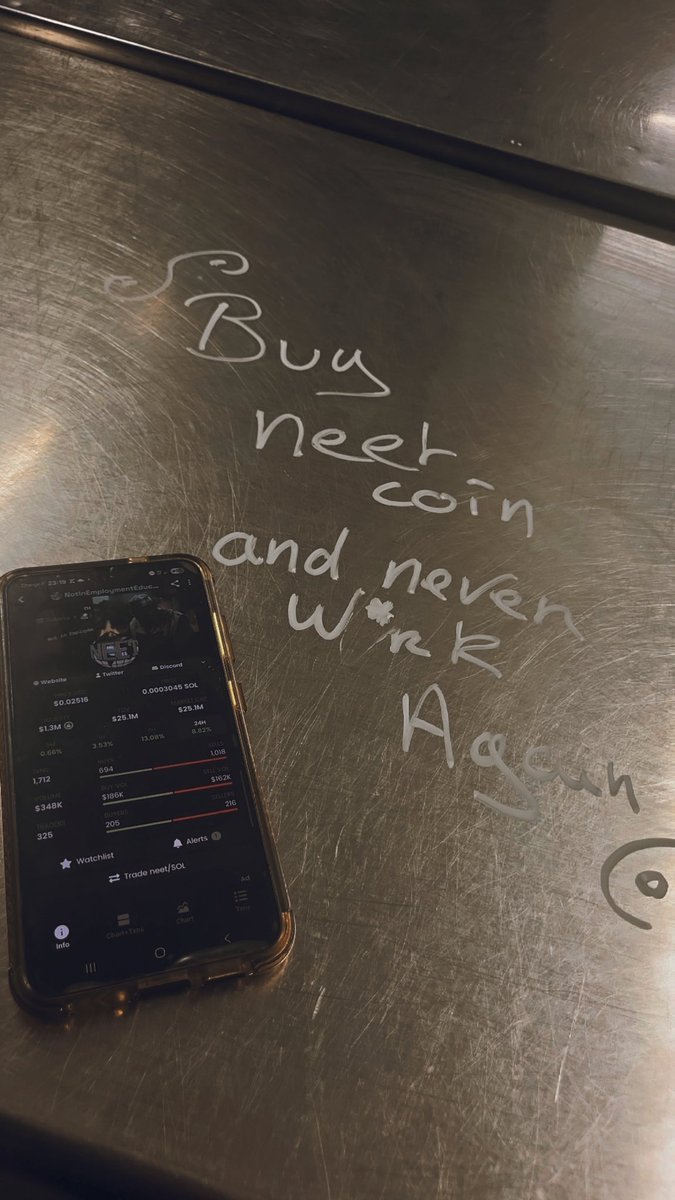 Crypt0NeeT's tweet photo. I'm gonna start doing neet coin propaganda on my restaurant customers so I can retire for good ⛷️ https://t.co/VPYubMEZ8P