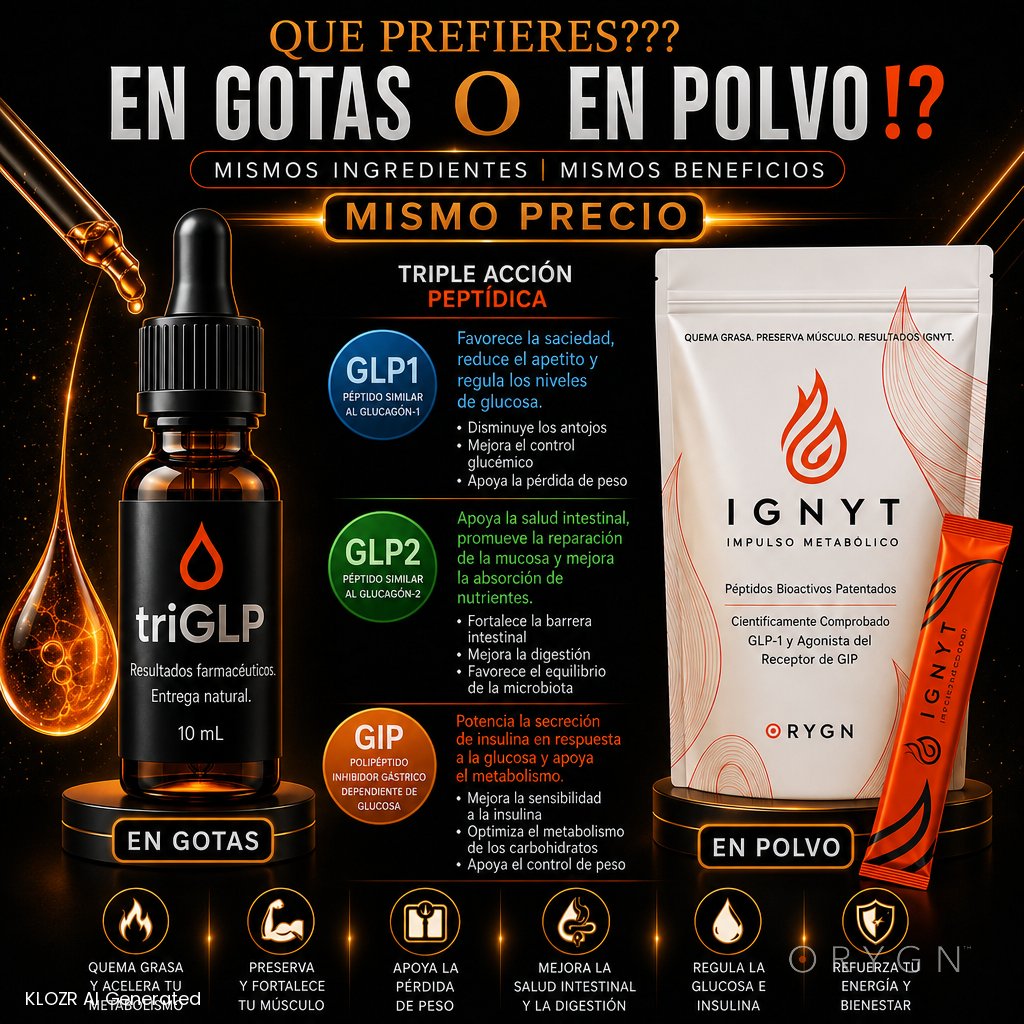 oroseguro's tweet photo. El mecanismo triGLP no es marketing: es una combinación de péptidos bioactivos que actúan en rutas metabólicas específicas para apoyar la señalización de saciedad y la eficiencia energética celular. Los ingredientes provienen de fuentes certificadas en Noruega https://t.co/q2PP61gB4A