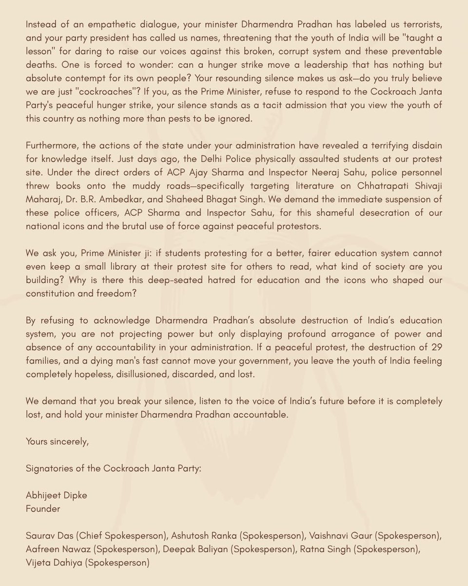abhijeet_dipke's tweet photo. Letter to PM Modi: 

For how long will you ignore Jantar Mantar and our voices? https://t.co/hSIpehvzxt