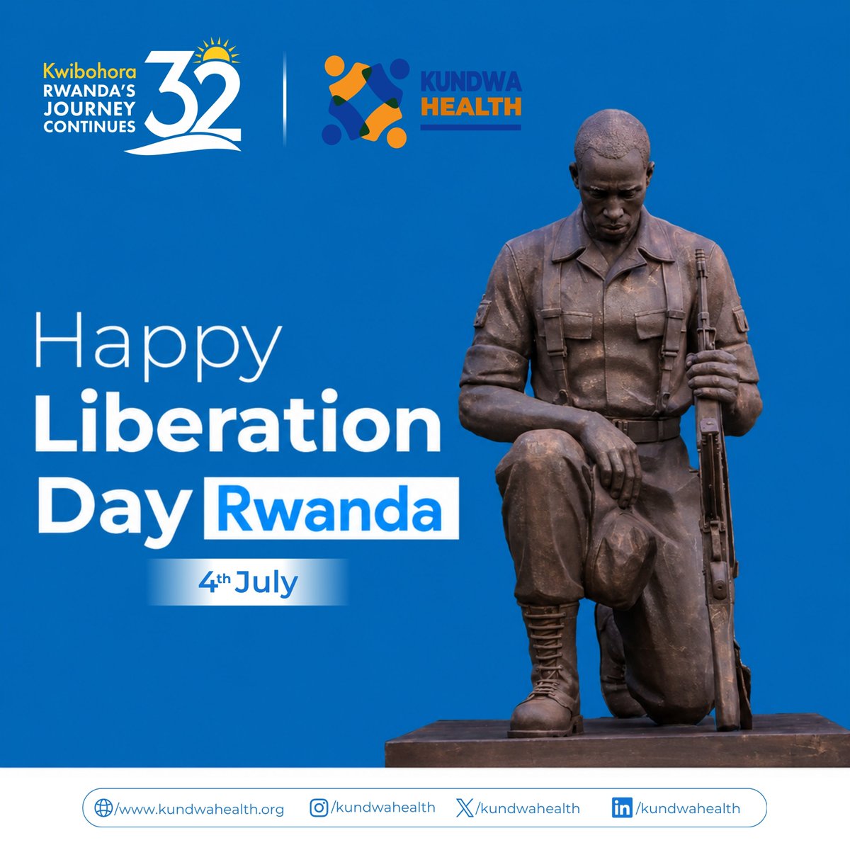 kundwahealth's tweet photo. Happy Liberation Day, Rwanda🇷🇼

Today we celebrate 32 years of resilience, unity, and progress. 

From liberation to transformation  Rwanda's journey continues, and at Kundwa Health, we're proud to be part of building a healthier future for all Rwandans.

#Kwibohora32 https://t.co/zJlp0jGgOi