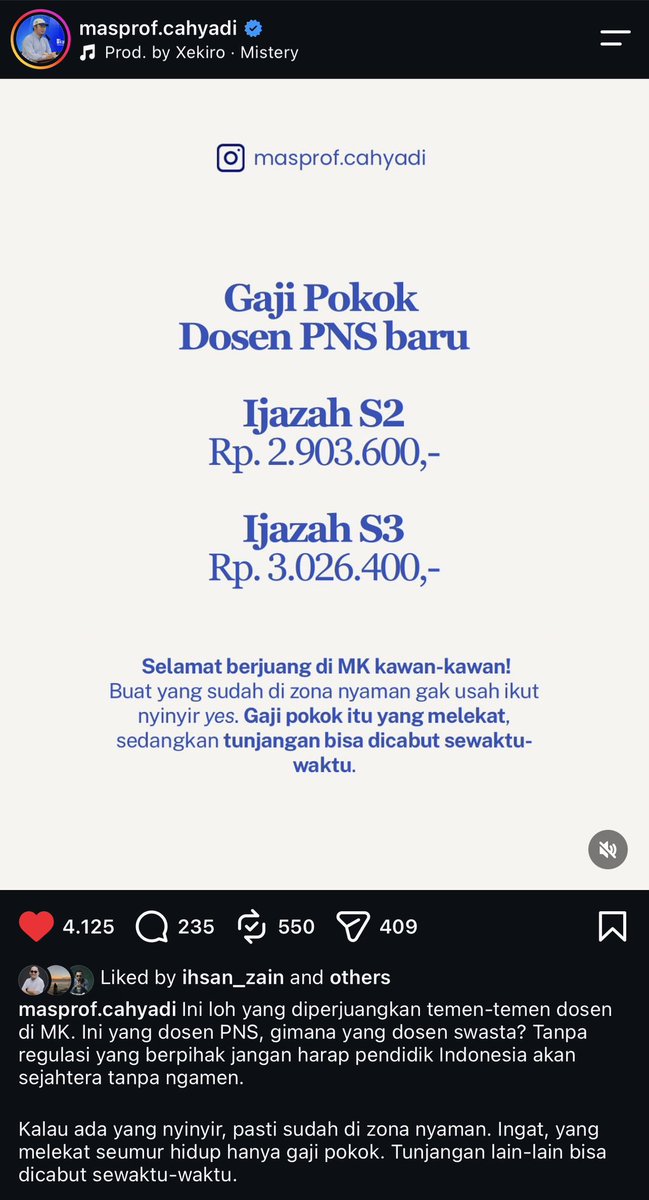 choaciao's tweet photo. @abulmuzaffar10 saya tambahkan, guru besar yg ikut mendukung perjuangan bapak/ibu dosen dalam memperjuangkan gapok yang layak di MK.
beliau adalah Prof. Cahyadi, Profesor bidang Peternakan di Peternakan UNS 🙌 https://t.co/4iCBdpZ7Xw