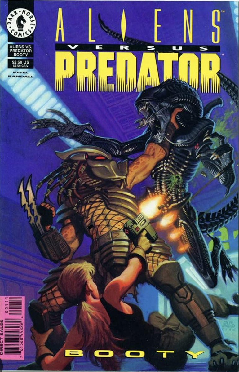 evenav34's tweet photo. Dark Horse Comics: Aliens vs. Predator: Booty, cover art by Denis Beauvais (1996)

#scifiart #DenisBeauvais #DarkHorseComics #AVP #SciFiNexus #art_spotlight https://t.co/5IzTm4t4jx