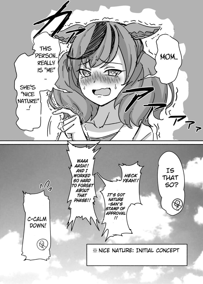 RyuGun317's tweet photo. English translation by me!
Please support the Artist!

Art by: @/suke3rogx 

“33 years old Nice nature and young Nice nature part 2”

#Umatranslation #Umamusume https://t.co/x4y75ecJcH